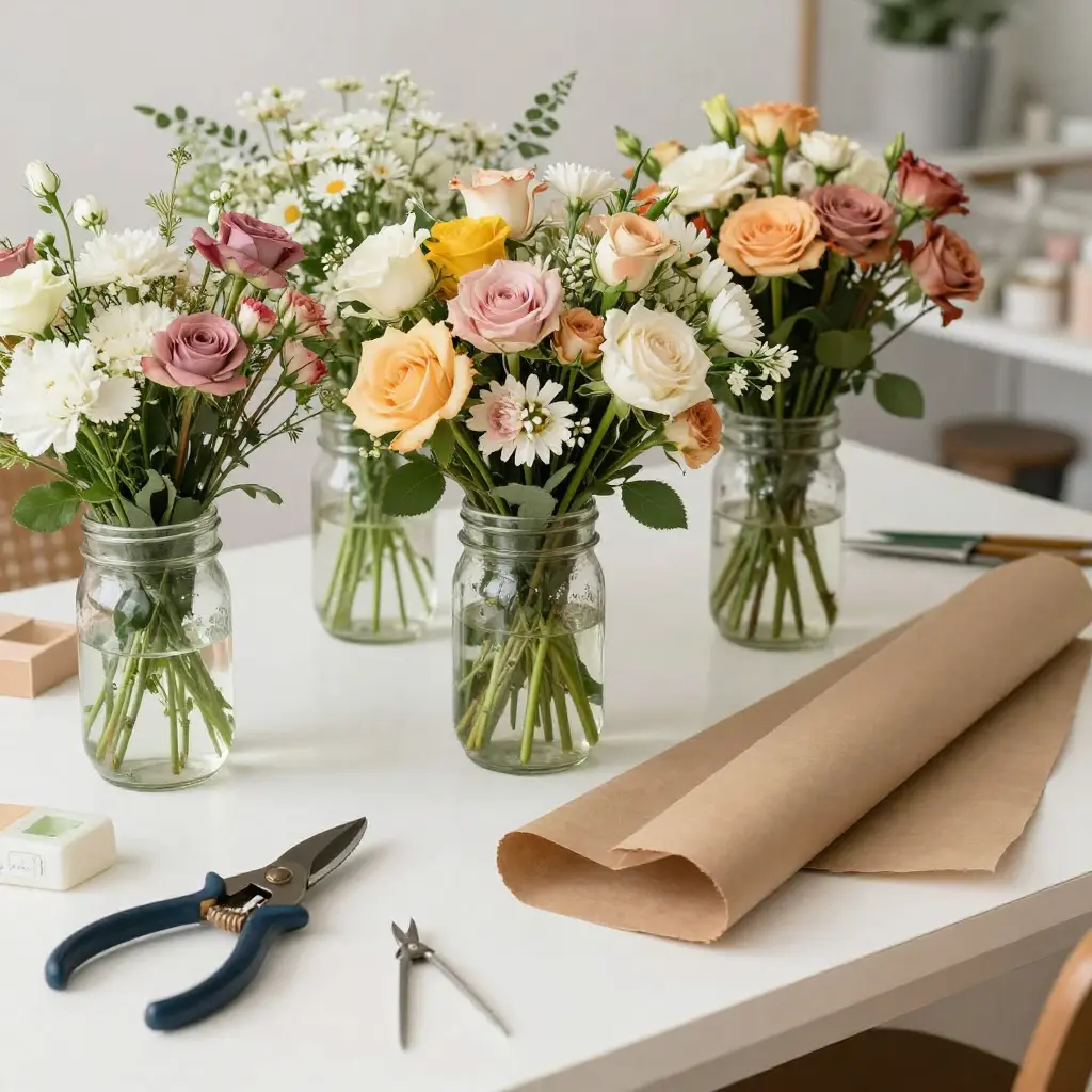 Our floral design studio workspace